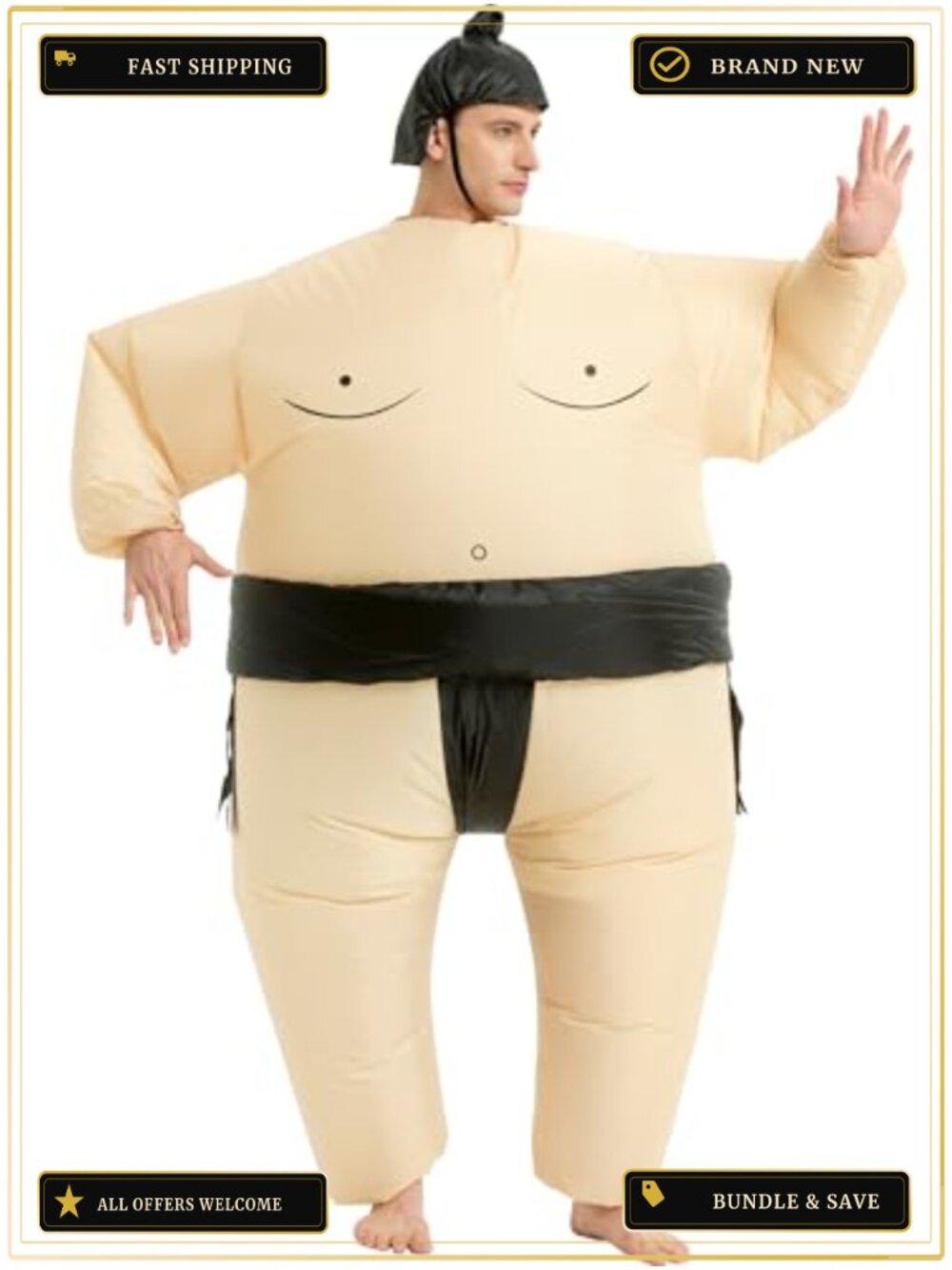 Inflatable Sumo Costume Adult Blow Up Wrestler Suit Halloween